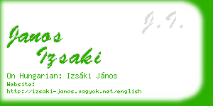 janos izsaki business card